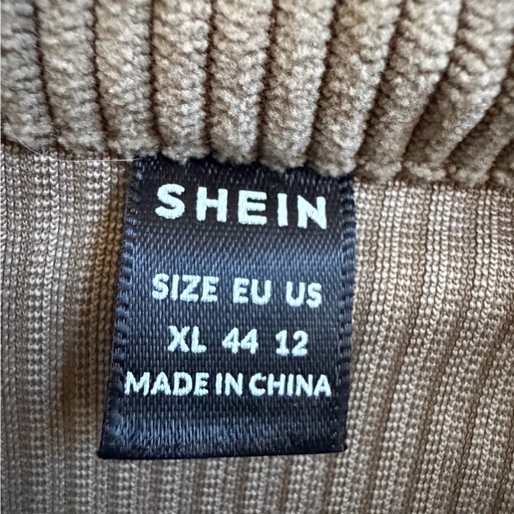 NWOT New XL 12 SHEIN flap pocket Corduroy Button-Up Jacket blazer olive green - Picture 4 of 17